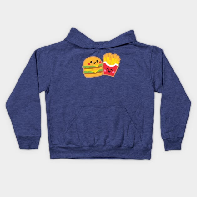 Burger and Fries Buddies Kids Hoodie by KarmicKal